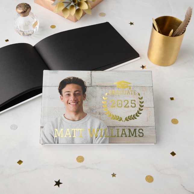 Livre D'or Cool Graduate Photo Keepsaké Graduation Party Foil (Recto ouvert)