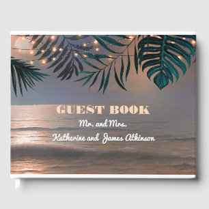 Livre D'or Coucher de soleil sur la plage et Lumières sur les