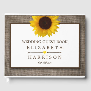 Livre D'or Country Rustic Tournesol & Mariage Burlap