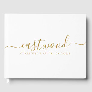 Livre D'or Couple Nom Mariage Gold Monogramme