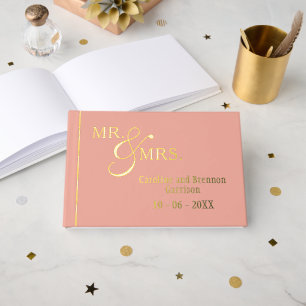 Livre D'or Couple Noms Établi Date Année Or