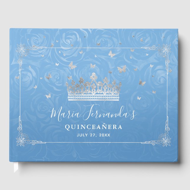 Livre D'or Couronne élégante de bleu Bahamas et argent (Recto)