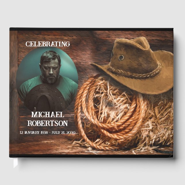 Livre D'or Cowboy Casquette et Lasso Célébration de la vie (Recto)