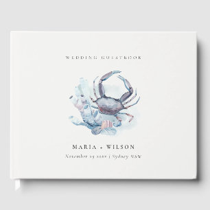 Livre D'or Crabe sous-marin Muet Corail Mariage nautique