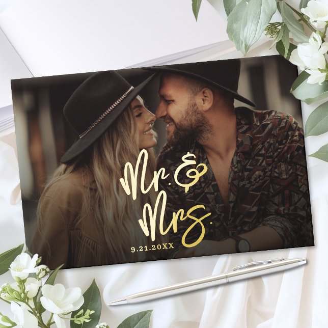 Livre D'or Créez Votre Propre Mariage en Photos (Create Your Own Photo Wedding Foil Guest Book)