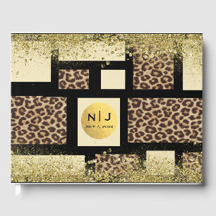 Livre D'or Crème Bloc de Couleur Ivoire Noir & Léopard Guépar