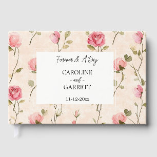 Livre D'or Crème de Pêche Roses rose Mariage Floral