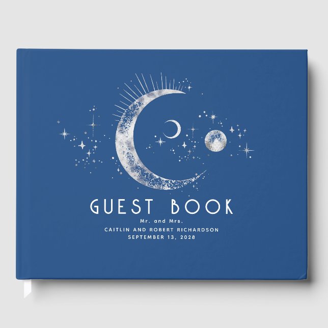 Livre D'or Crescent Moon Starry Nuit Mariage céleste (Recto)