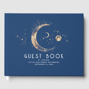 Livre D'or Crescent Moon Starry Nuit Mariage céleste