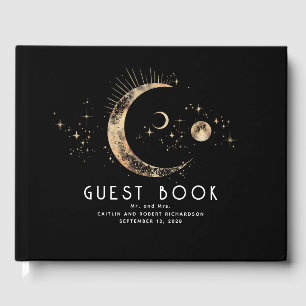 Livre D'or Crescent Moon Starry Nuit Mariage céleste