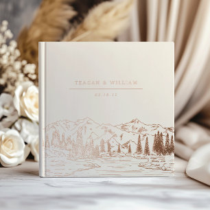 Livre D'or Croquis de montagne   Mariage rustique Woodland