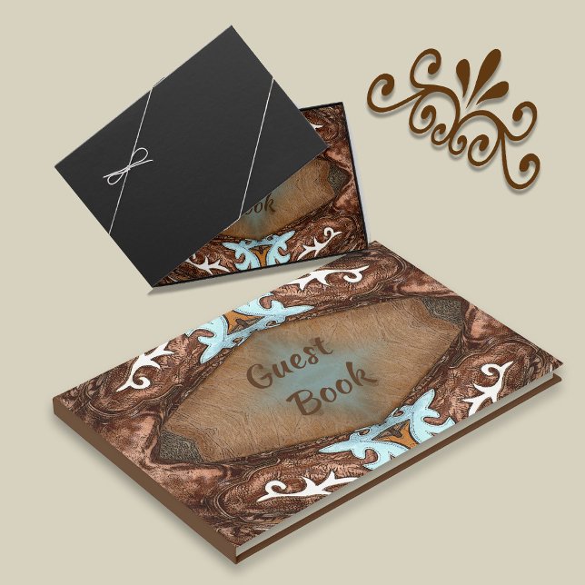 Livre D'or Cuir et turquoise de Faux Ouest (Créateur téléchargé)