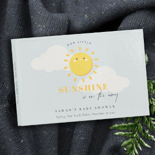 Livre D'or Cuire Notre Petit Baby shower Garçon Bleu Soleil