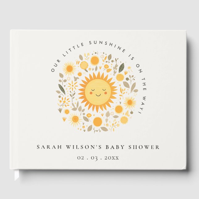 Livre D'or Cuisine Notre Petit Baby shower Soleil Boho (Recto)