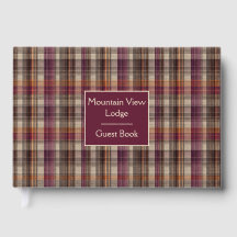 Custom Guest Book Gingham Style Vacation Rentals