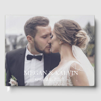 Livre D'or Custom Monogram Photo Wedding Guest Book