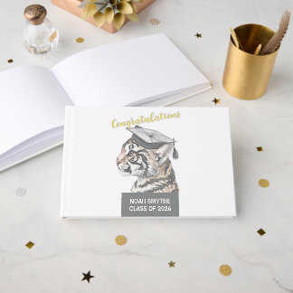 Livre D'or Custom Tiger Graduation Foil Guestbook