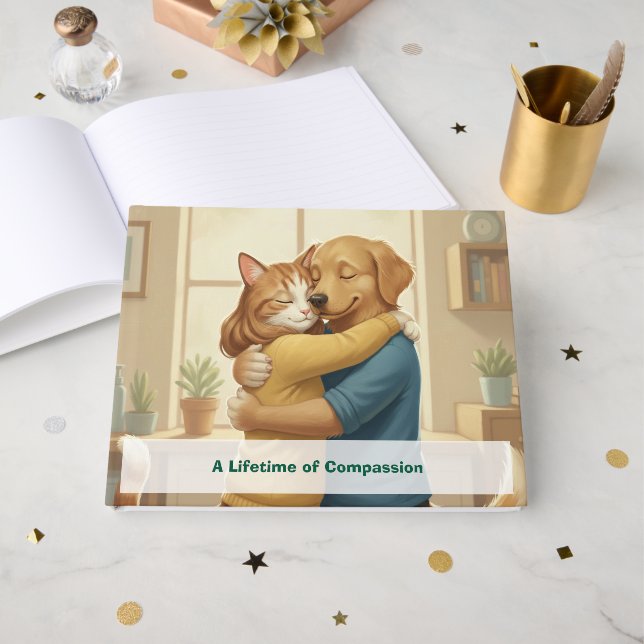 Livre D'or Custom Veterinary Retirement & Event Guest Book (Recto ouvert)