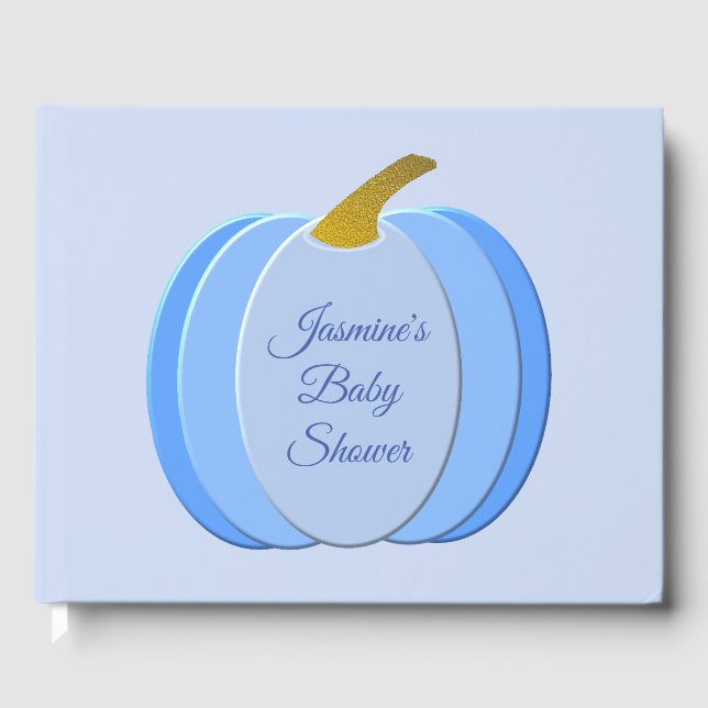 Livre D'or Cute Blue Baby Boy Citrouille Baby shower personna (Recto)