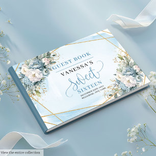 Livre D'or Cute Dusty Bleu Blancs Sweet sixteen 16e