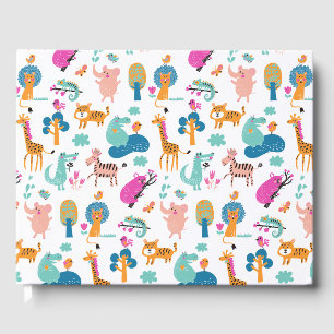 Livre D'or Cute et colorée Jungle Animaux Motif