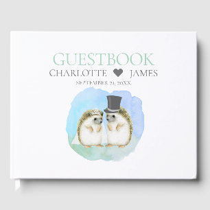 Livre D'or Cute Hedgehog Mariée Groom Couple Mariage