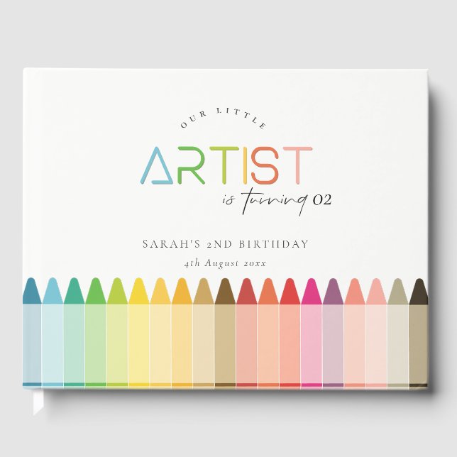 Livre D'or Cute Petite Artiste Crayon Rainbow N'Importe Quel  (Recto)