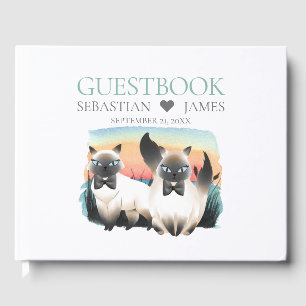 Livre D'or Cute Siamese Cat Gay Grooms Couple Mariage