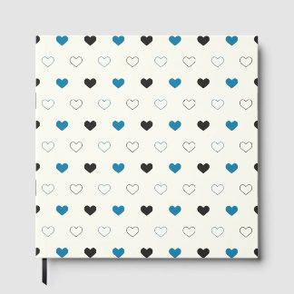 Livre D'or Cute Simple Heart Pattern blue black cream