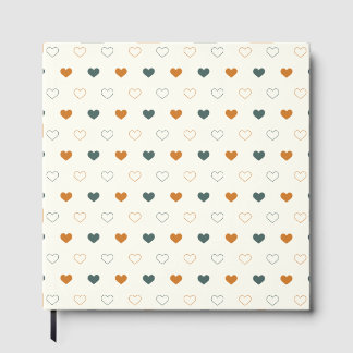 Livre D'or Cute Simple Heart Pattern Orange Cream Green