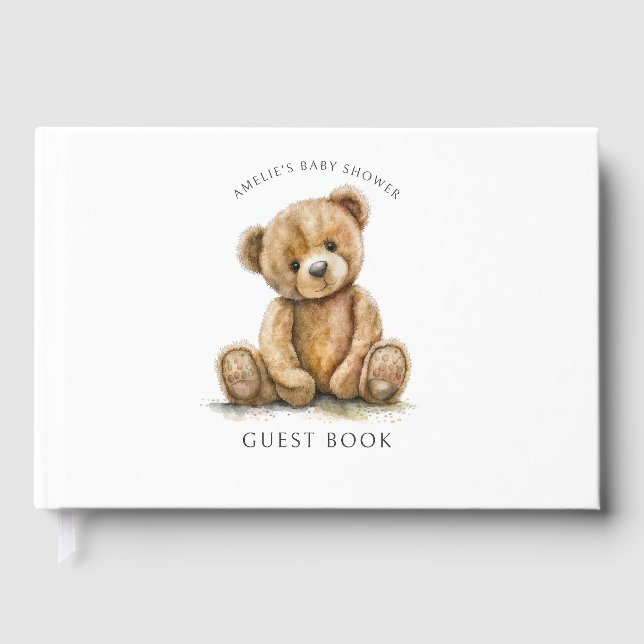 Livre D'or Cute Teddy Bear Baby Shower (Recto)