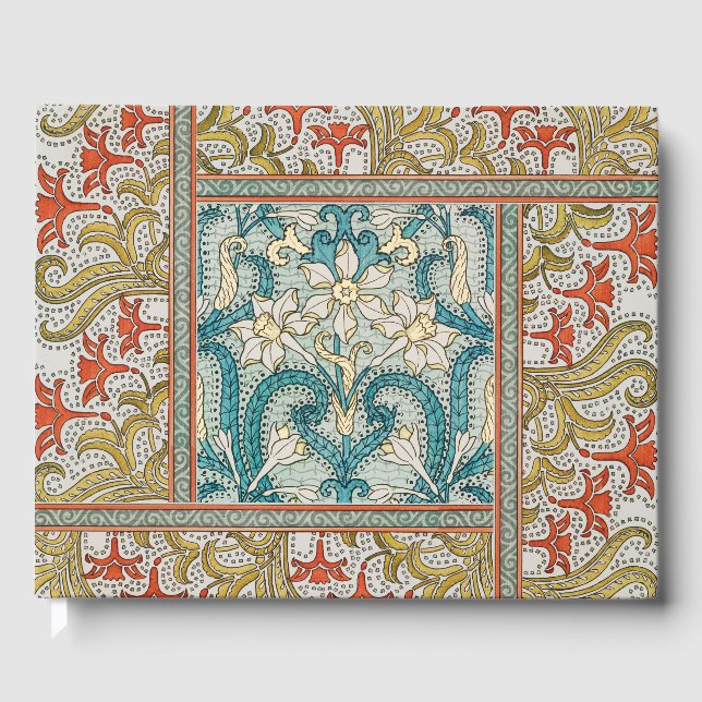 Livre D'or Daffodique chintz papier peint à fleurs Art nouvea (Recto)