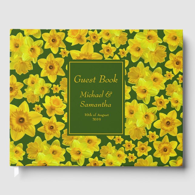 Livre D'or Daffodique de printemps jaune - Mariage (Recto)