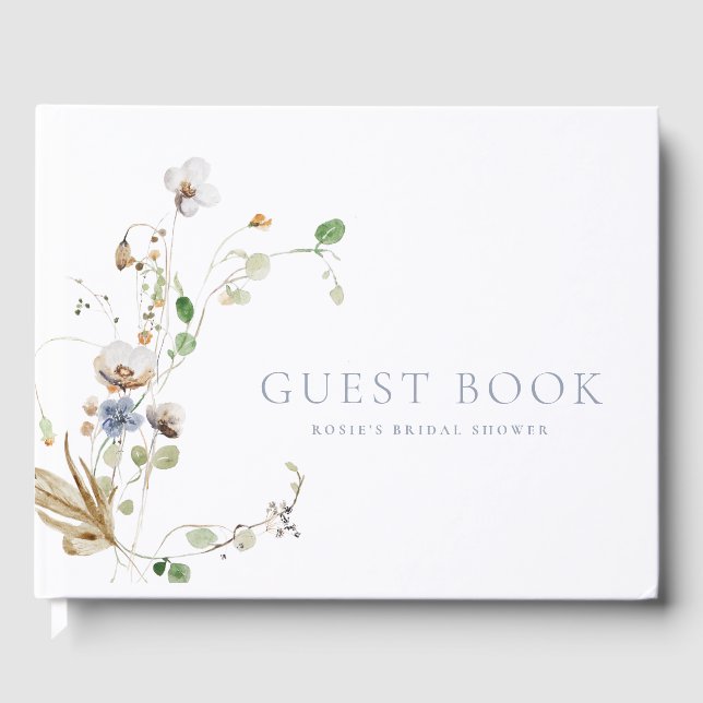 Livre D'or Dainty Fleur sauvage Dusty Blue (Recto)