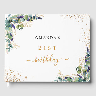 Livre d'or d'anniversaire eucalyptus verdure