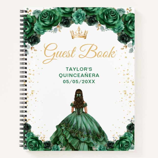 Livre d'or Dark Green Princess Quinceañera (Devant)