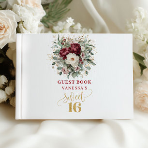 Livre d'or de 16e anniversaire Burgundy Blush bord