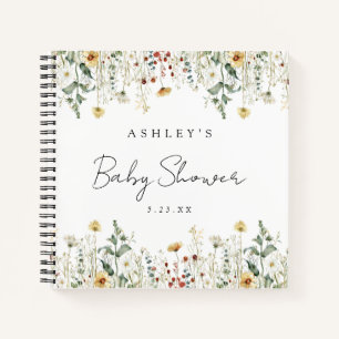 Livre d'or de Baby Shower champ de fleurs sauvages