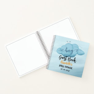 Livre d'or de baby shower mignon garçon avec nuage
