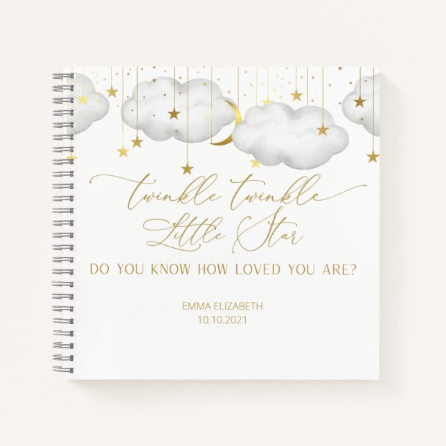 Livre d'or de Baby Shower 'Twinkle Twinkle Little  (Devant)