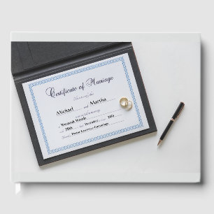 Livre d'or de certificat de mariage
