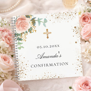 Livre d'or de confirmation rose poudré floral