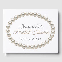 Livre d'or de douche de mariée Collier de perles é