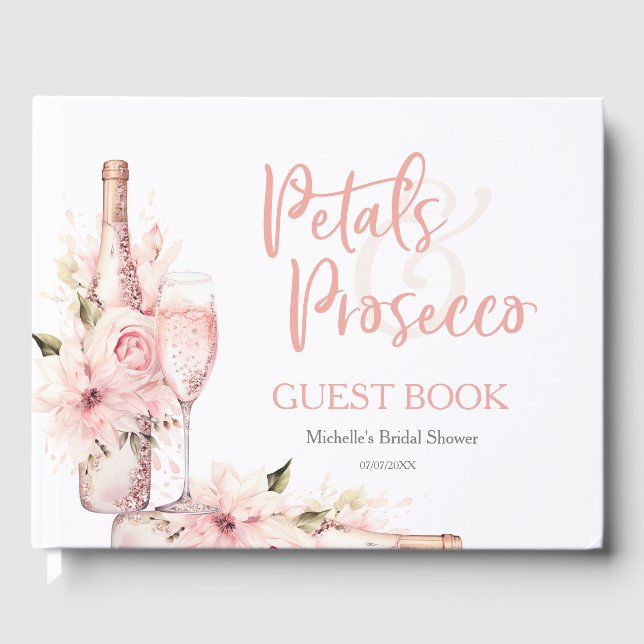 Livre d'or de fleurs et de prosecco Boho d'été (Recto)