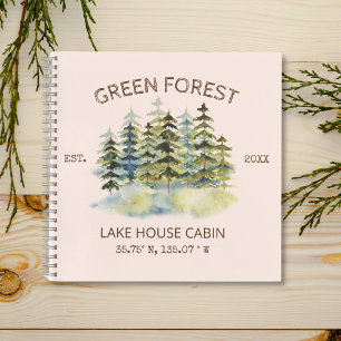 Livre d'or de la cabane aquarelle dans une forêt v