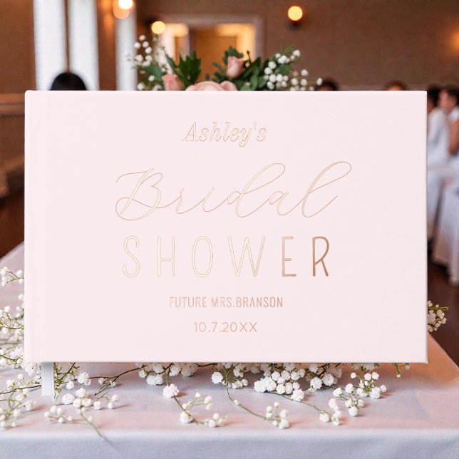 Livre d'or de la douche de mariée Rose Gold en feu (Créateur téléchargé)