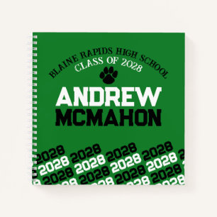 Livre d'or de la Graduation Green & Black Pawprint