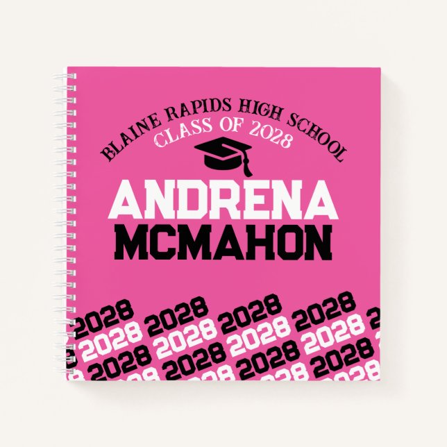 Livre d'or de la Graduation Pink & Black Pawprint (Devant)