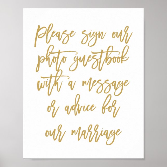 Livre d'or de la photo Mariage lettre main chic (Devant)