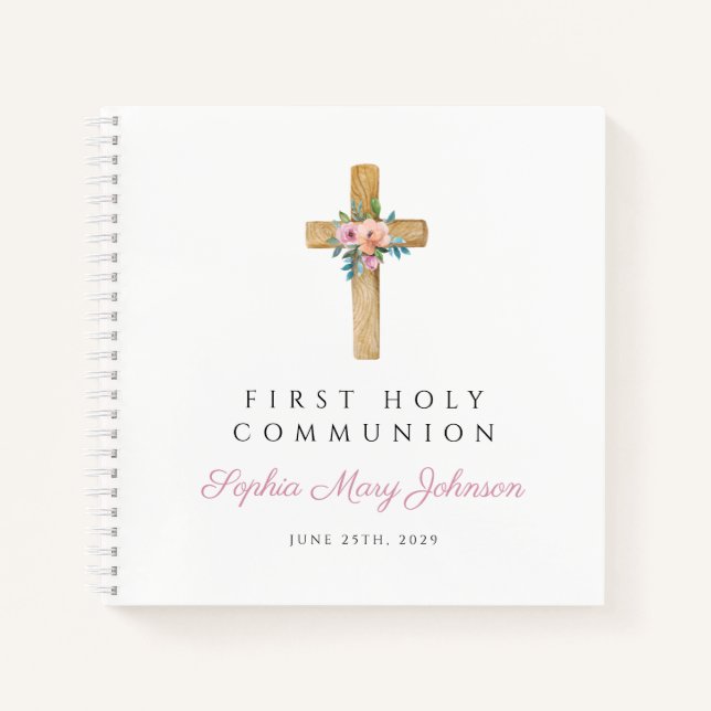 Livre d'or de la première communion de fille Flora (Devant)